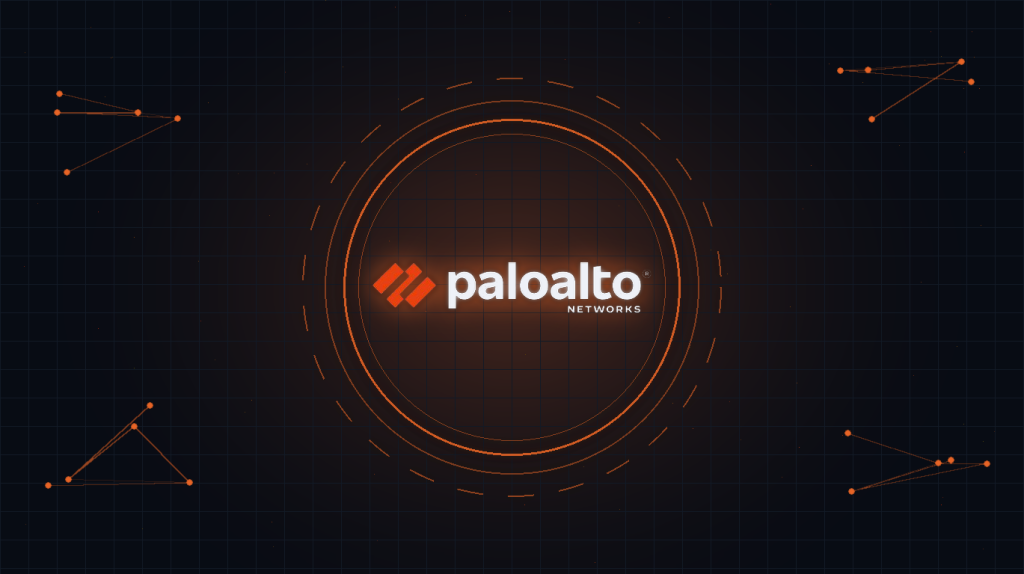 Logo de Palo Alto Networks sobre fondo oscuro con anillos naranja — CVE-2026-0322